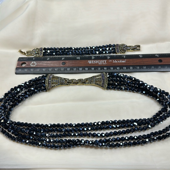Heidi Daus beaded faceted necklace & bracelet set 2pc - Picture 4 of 12